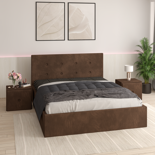 Pat Tapitat DANIEL Cu 2 Noptiere Tapitate