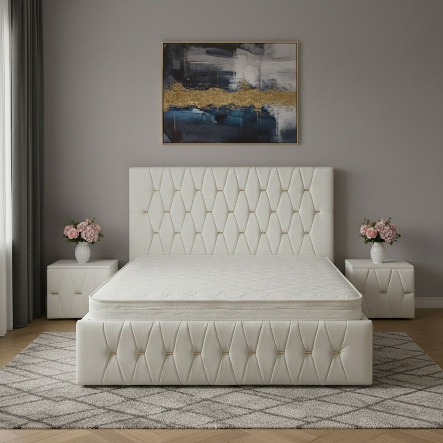 Pat Tapitat ANA Cu 2 Noptiere Tapitate