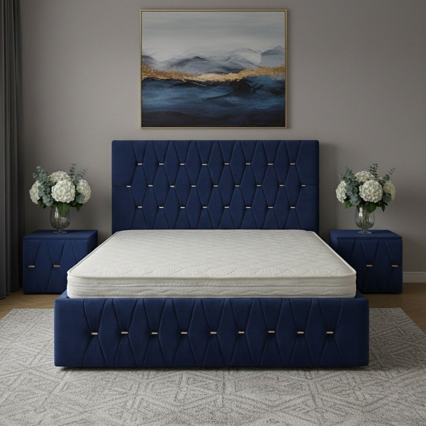 Pat Tapitat ANA Cu 2 Noptiere Tapitate