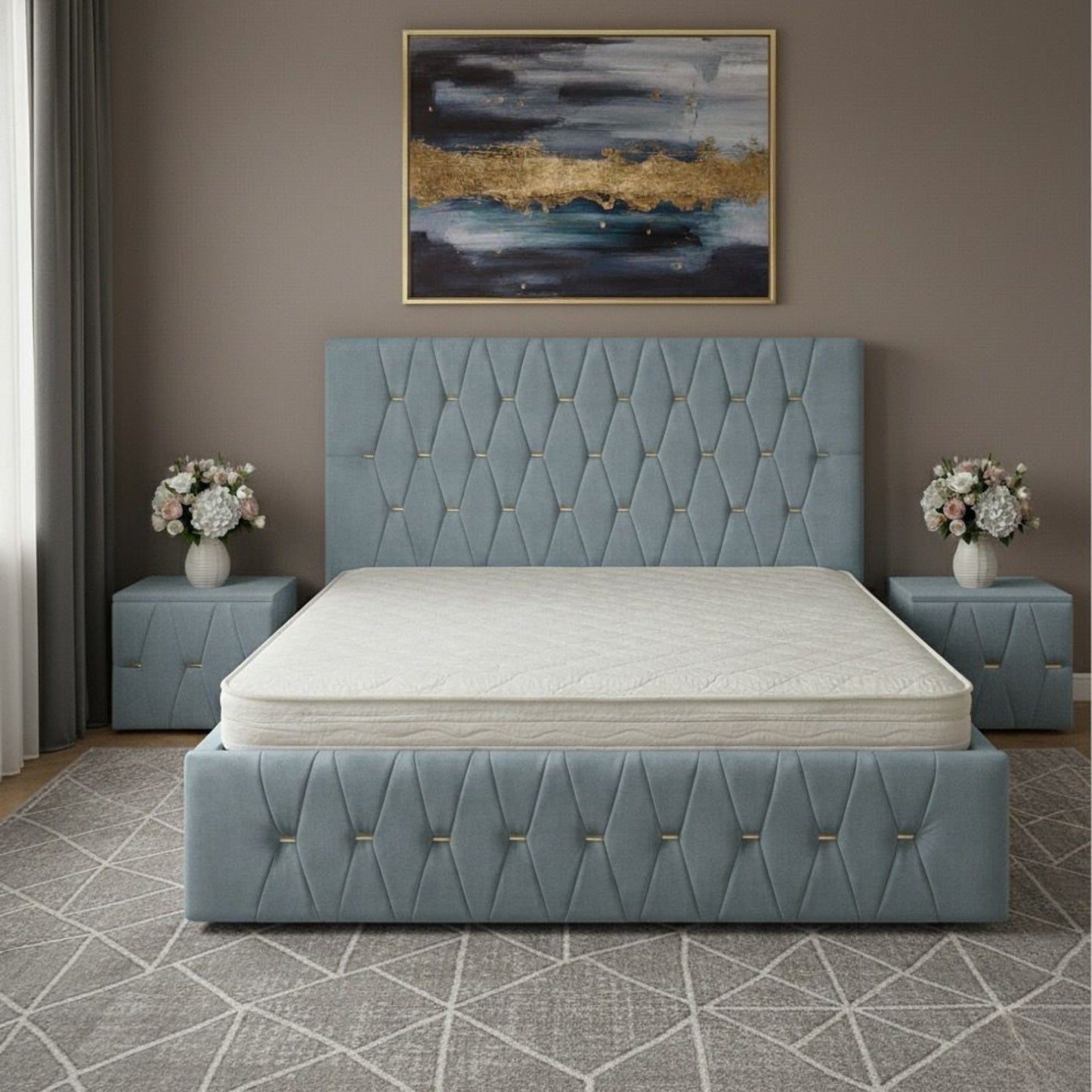 Pat Tapitat ANA Cu 2 Noptiere Tapitate